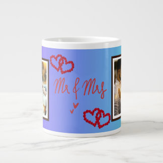 Mr & Mrs wedding, anniversary, personalised gift Large Coffee Mug