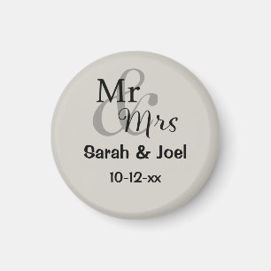 Mr & Mrs Wedding Couple First Names Magnet
