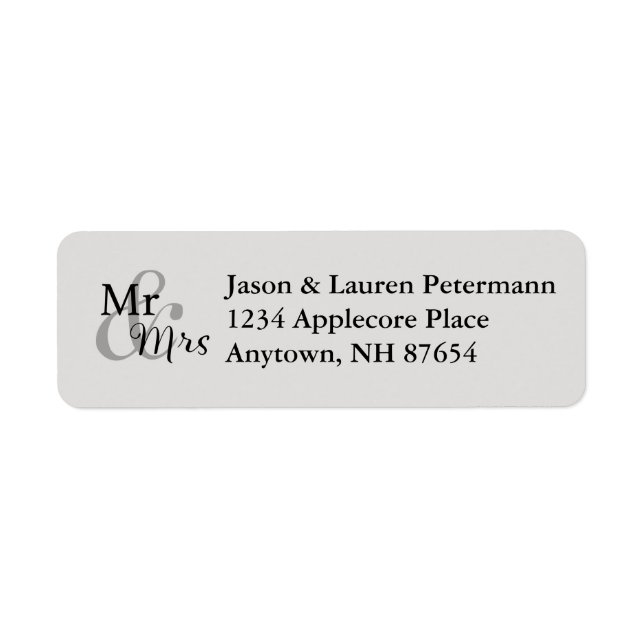 Mr & Mrs Wedding Couple (grey) Label (Front)