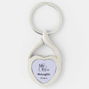 Mr & Mrs Wedding Couple (lilac)  Key Ring