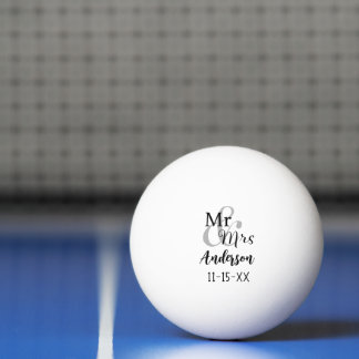 Mr & Mrs Wedding Couple Personalised Ping Pong Ball