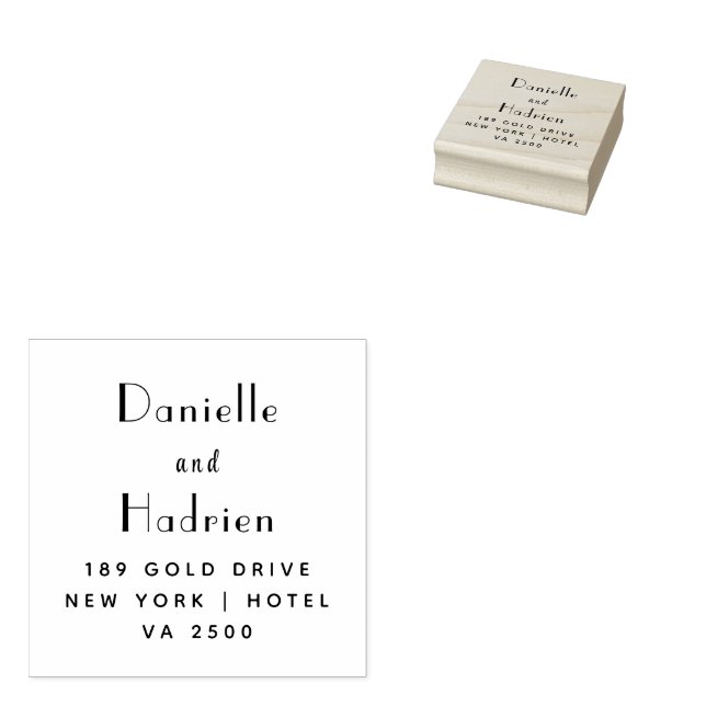  Mr & Mrs Wedding Custom Return Address Rubber Stamp (Stamped)