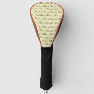 Mr & Mrs Wedding elegant bride and groom  Golf Head Cover