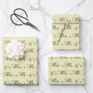 Mr & Mrs Wedding elegant bride and groom  Wrapping Paper Sheet