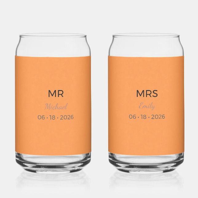 Mr Mrs Wedding Glasses | Romantic Toast Set (Front)