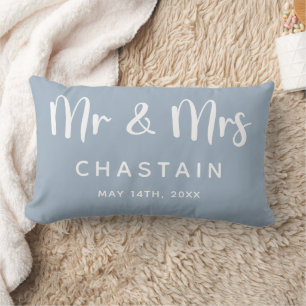 Mr. & Mrs. Wedding Monogram Lumbar Cushion