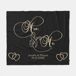 Mr & Mrs Wedding - Personalized Fleece Blanket