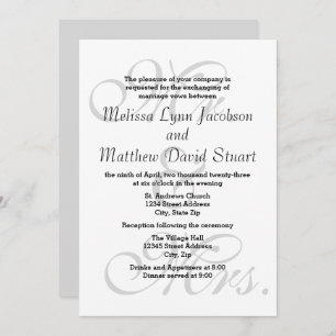 Mr. & Mrs. - Wedding & Reception Invitation