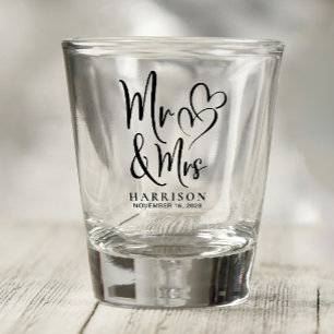 Mr Mrs Wedding Shot Glass