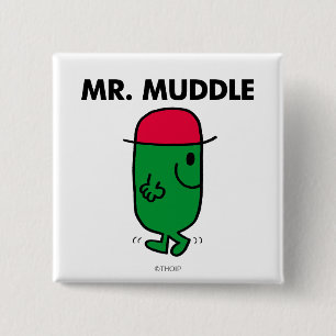 Mr. Muddle Walking Backwards 15 Cm Square Badge