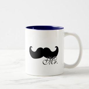 Mr mug - with black moustache