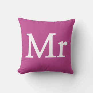 Mr name letter Monogram - Mr and Mrs cushion