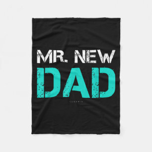 Mr. New Dad . Funny New Dad Tee Shirts Fleece Blanket