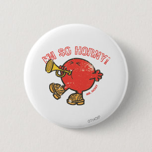 Mr. Noisy Tooting His Horn 6 Cm Round Badge
