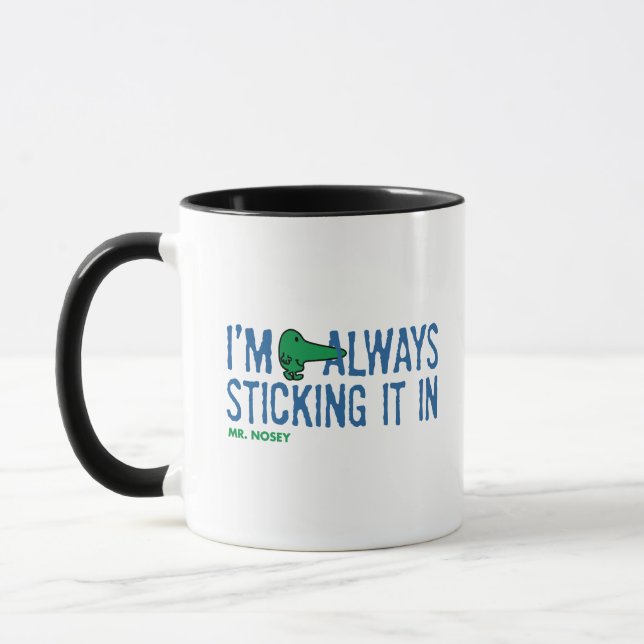 Mr. Nosey Nosing Around | Blue Lettering Mug (Left)