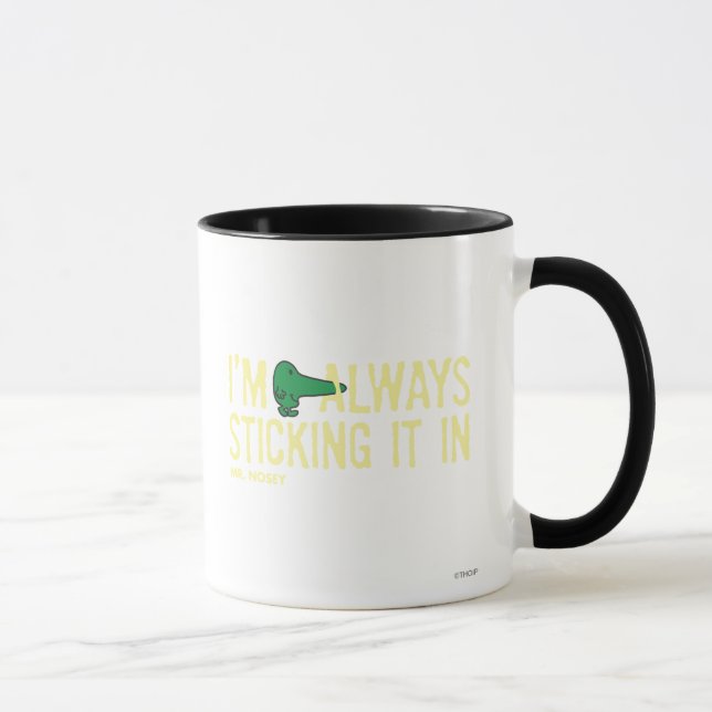 Mr. Nosey Nosing Around | Yellow Lettering Mug (Right)