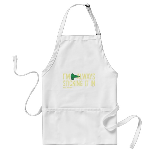 Mr. Nosey Nosing Around | Yellow Lettering Standard Apron (Front)