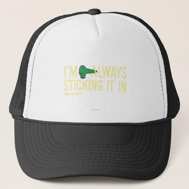 Mr. Nosey Nosing Around | Yellow Lettering Trucker Hat (Front)