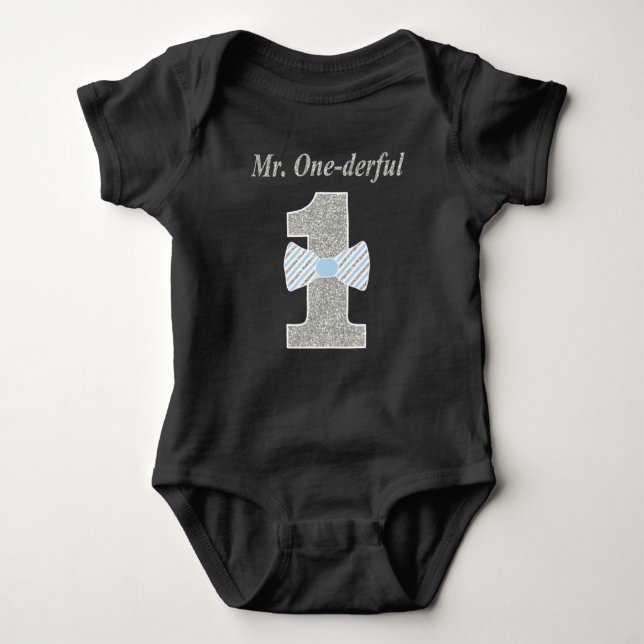 Mr. ONE-derful Baby Jersey Bodysuit, Mr. Onederful Bodysuit (Front)