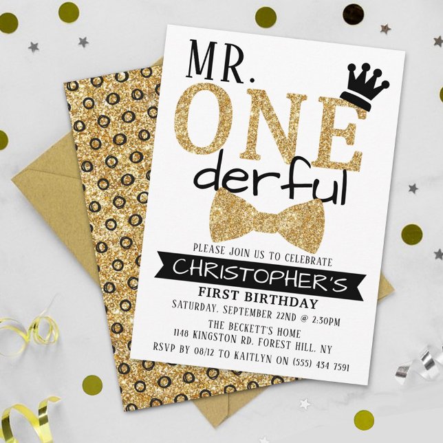 Mr. ONEderful 1st Birthday Invitations (Creator Uploaded)
