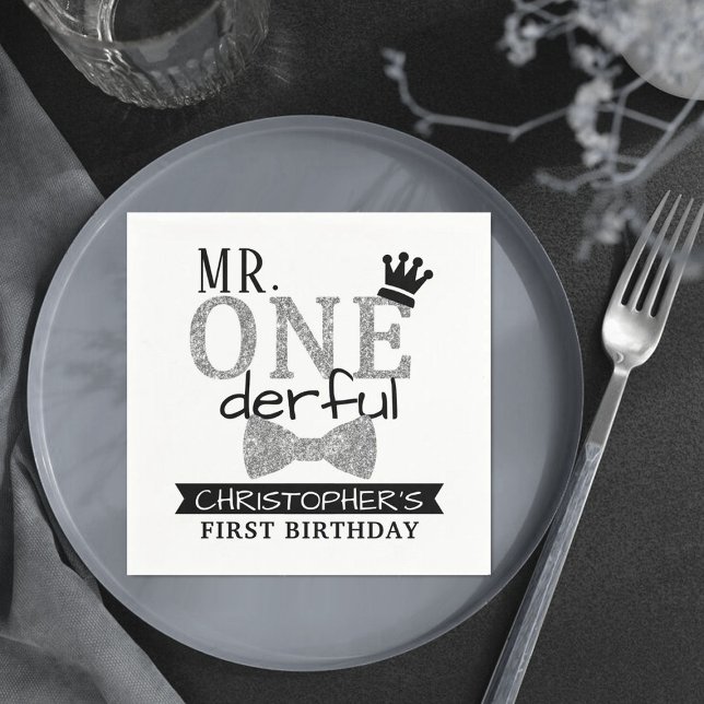 Mr. ONEderful 1st Birthday Napkin (Creator Uploaded)