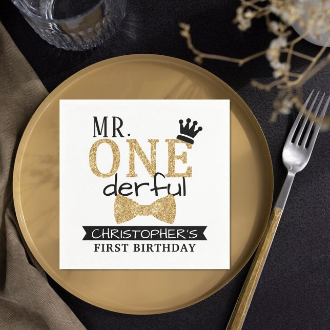 Mr. ONEderful 1st Birthday Napkin (Creator Uploaded)