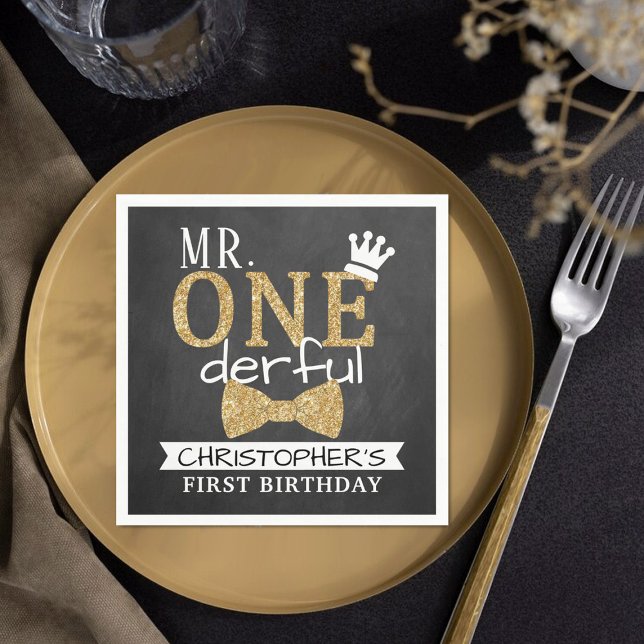 Mr. ONEderful 1st Birthday Napkin (Creator Uploaded)