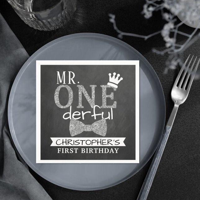 Mr. ONEderful 1st Birthday Napkin (Creator Uploaded)