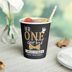 Mr. ONEderful 1st Birthday Paper Cups