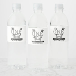 Mr. ONEderful 1st Birthday Party Favour Water Bottle Label