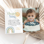 Mr Onederful 1st Birthday Rainbow Photo Thank You Card<br><div class="desc">Mr Onederful 1st Birthday. The perfect photo thank you card for your little boys Mr Onederful Rainbow themed 1st Birthday Party. Matching items available.</div>