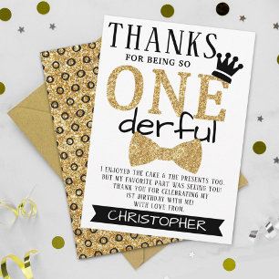 Mr. ONEderful 1st Birthday Thank You Card