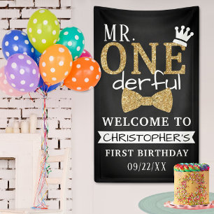 Mr. ONEderful 1st Birthday Welcome Banner