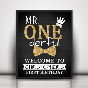 Mr. ONEderful 1st Birthday Welcome Sign