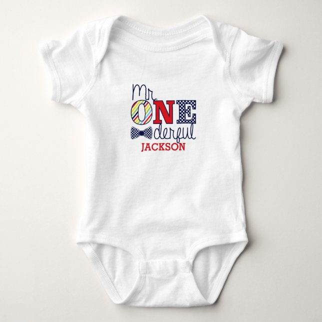 Mr. ONEderful Baby Jersey Bodysuit (Front)
