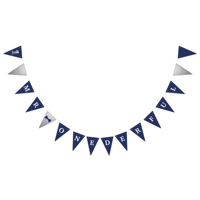 Mr Onederful Banner Navy & Silver with 1 (All)