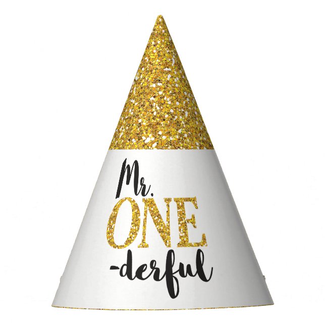 Mr. ONEderful Birthday Party Hat (Front)