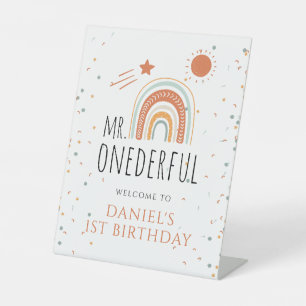 MR Onederful Boho Rainbow 1st Birthday Welcom Sign
