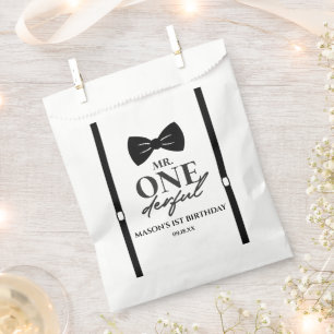 Mr. ONEderful Bowtie First 1st Birthday Party Favour Bags