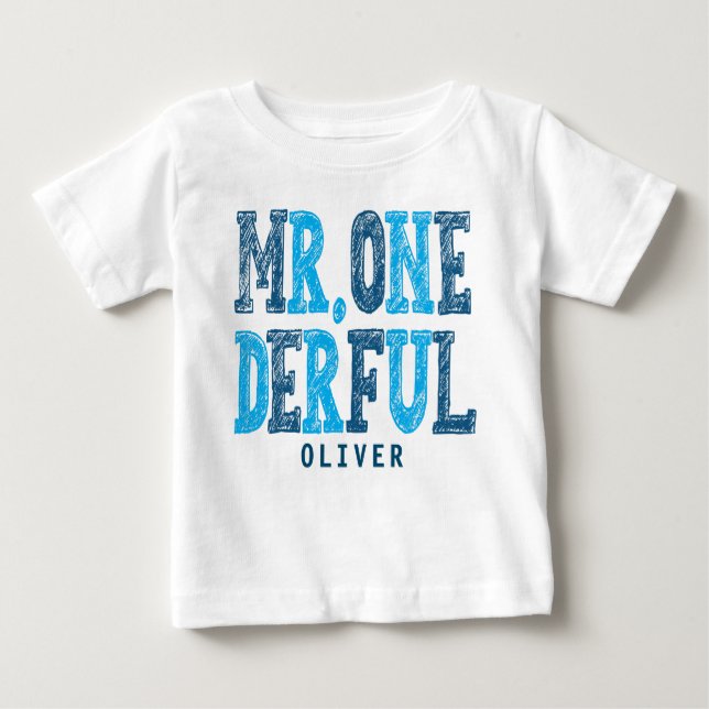 Mr. Onederful First Birthday Baby Bodysuit (Front)