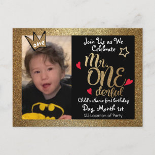 Mr Onederful First Birthday Invites