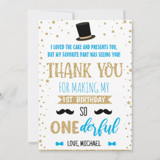 Mr Onederful First Birthday thank you card 20-17