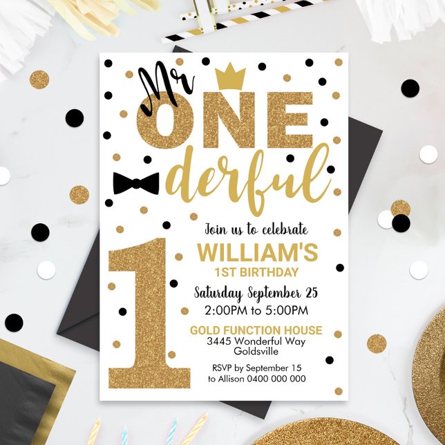 Mr Onederful Invitation 1st Birthday Boy (Creator Uploaded)