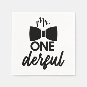 Mr. ONEderful Mr Wonderful First 1st Birthday Napkin
