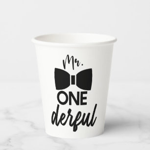 Mr. ONEderful Mr Wonderful First 1st Birthday Paper Cups