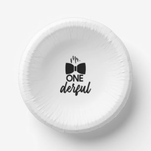 Mr. ONEderful Mr Wonderful First 1st Birthday Paper Plate