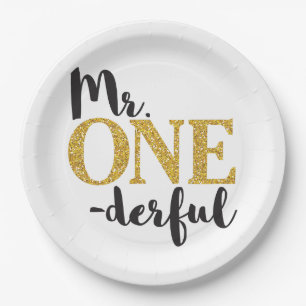 Mr. ONEderful Paper Plates 9"