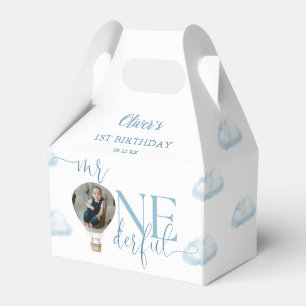 Mr Onederful Photo Balloon Boy 1st Birthday Favour Box
