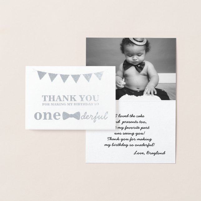 Mr Onederful Real Foil Thank You Card (Display)