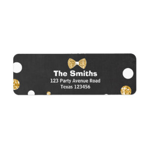 Mr Onederful Return Address Labels Boy Black Gold
